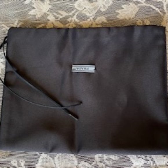 Prada Black Silky Drawstring Dust Bag w/Leather Ties - Picture 10 of 14